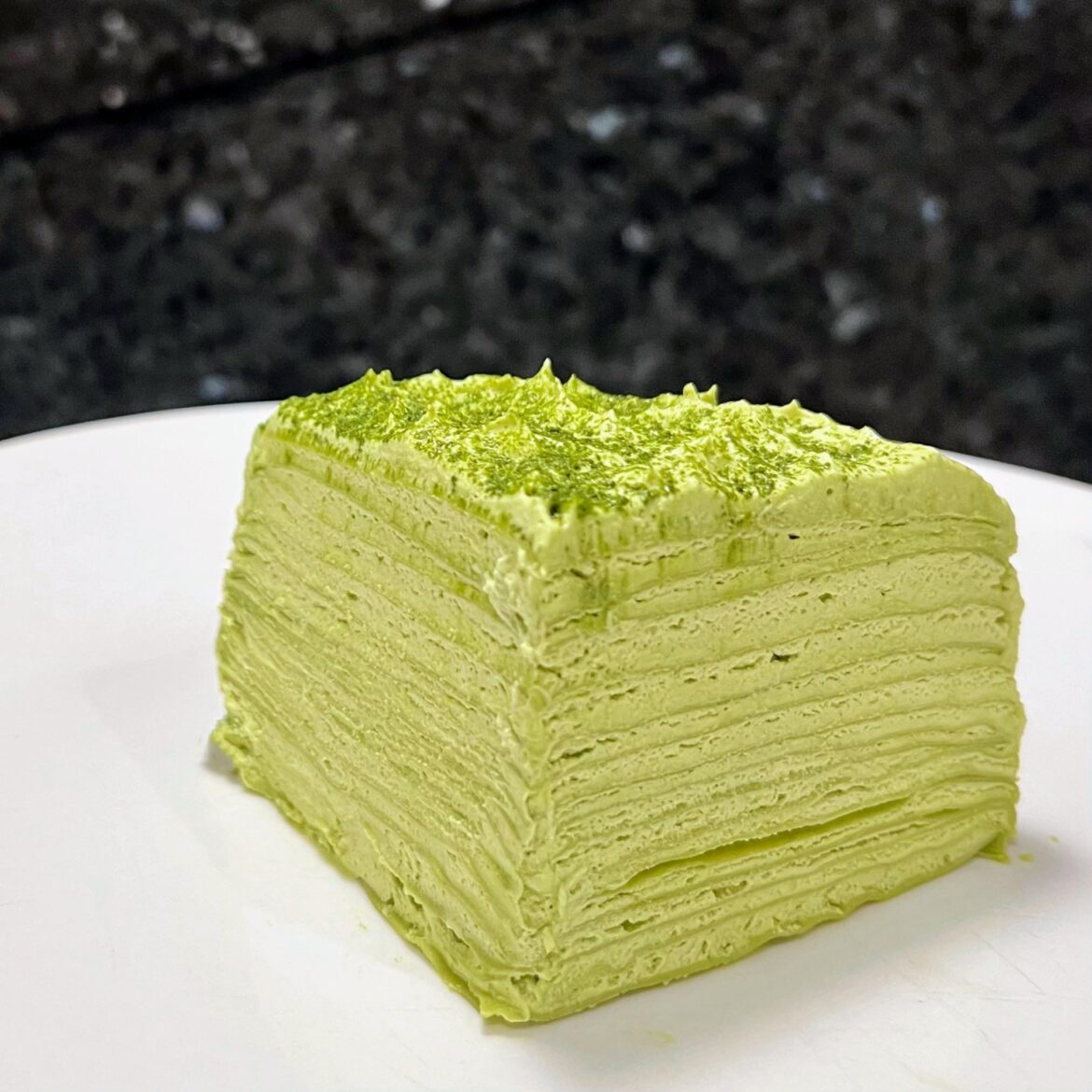 [OC] Matcha mille crepe cake