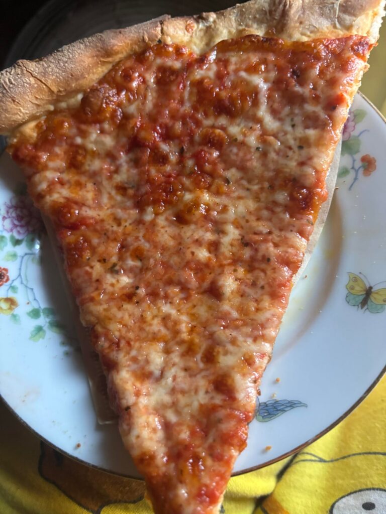 Roughly how many calories do you guys think is in this slice of pizza?