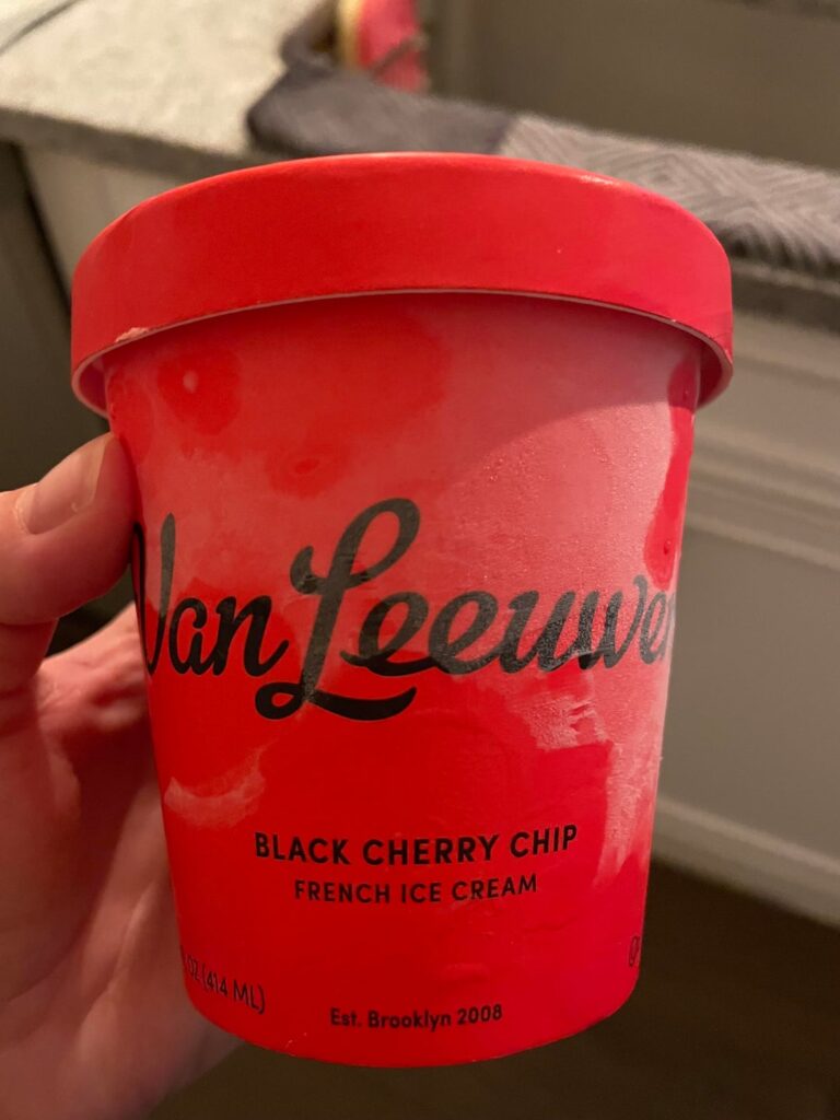 VL Black Cherry Chip, Matcha Strawberry, and Jeni’s Sweet Cream
