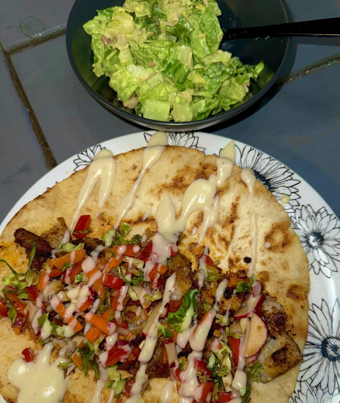 Fish tacos with homemade slaw… happy taco Tuesday!