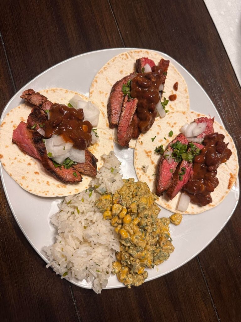 Flank tacos for dinner