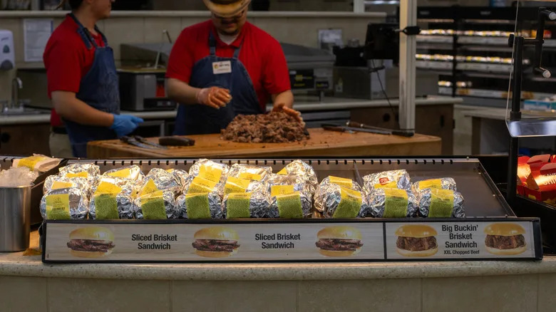 Buc-ee's brisket sandwiches at hot bar