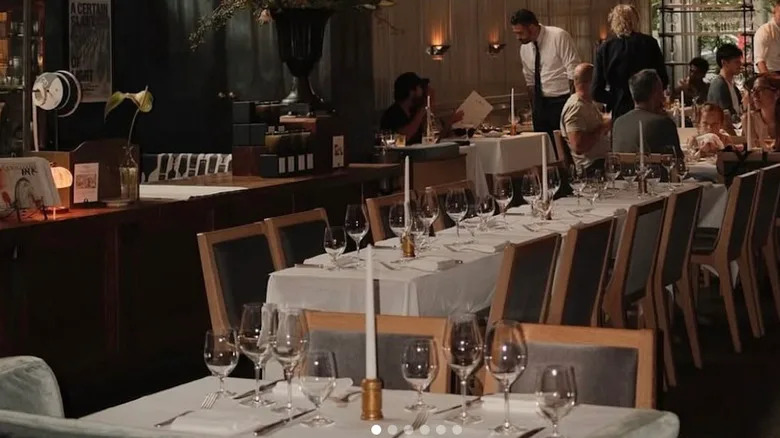 The interior of La Mercerie restaurant in New York City