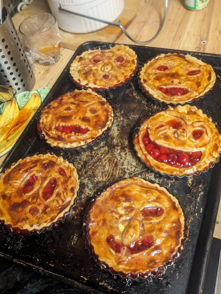 Made some cherry face pies!