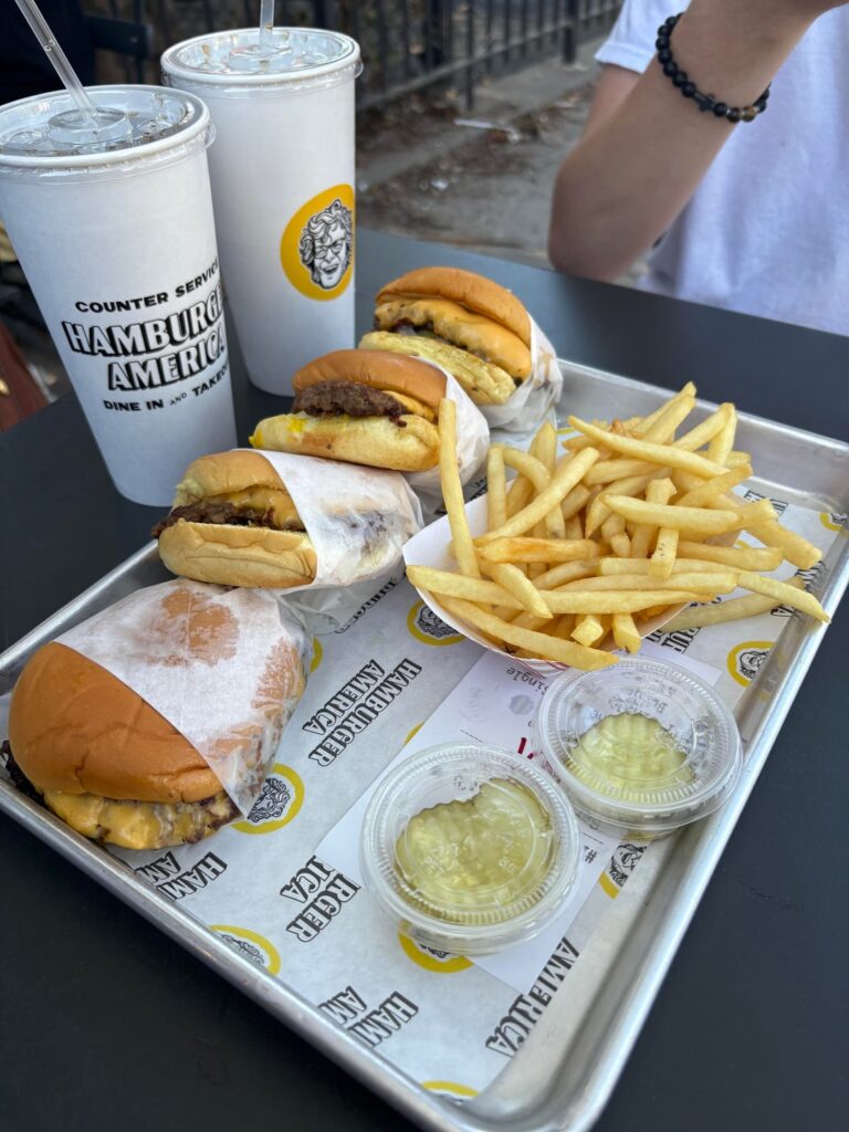 Took my son to Hamburger America in SoHo, then made some at home… Oklahoma burger!