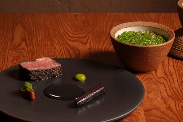 A main course served with jollof rice at Akoko. © John Carey