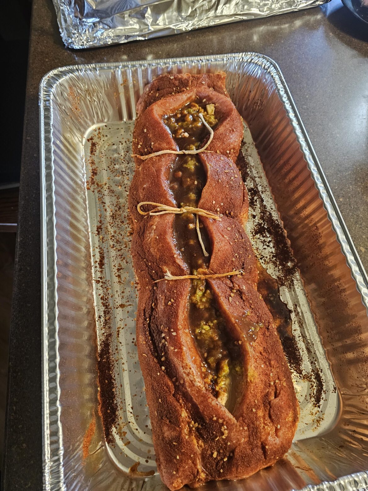 Stuffed porkloin today.