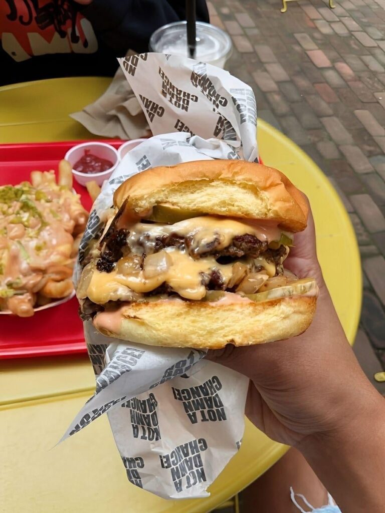 Cheese burger from NOT A DAMN CHANCE BURGER!