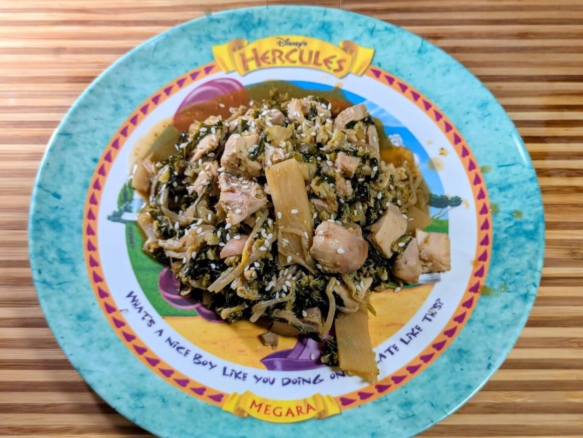 Slow Cooker Sesame & Garlic Chicken with Bok Choy & Broccoli. 402cal./lb.