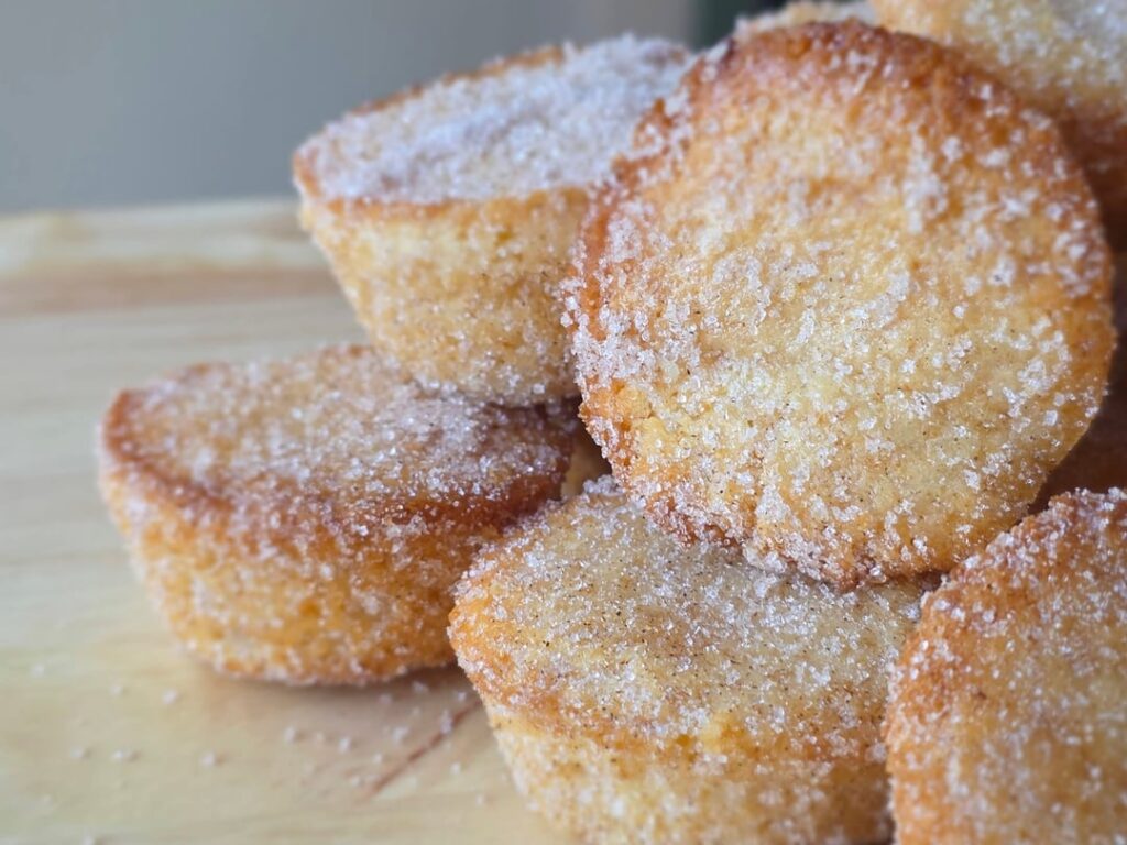 I made mini cupcakes and tumbled them in cinnamon sugar while they were still warm and they are like a donut cuddle you can eat.
