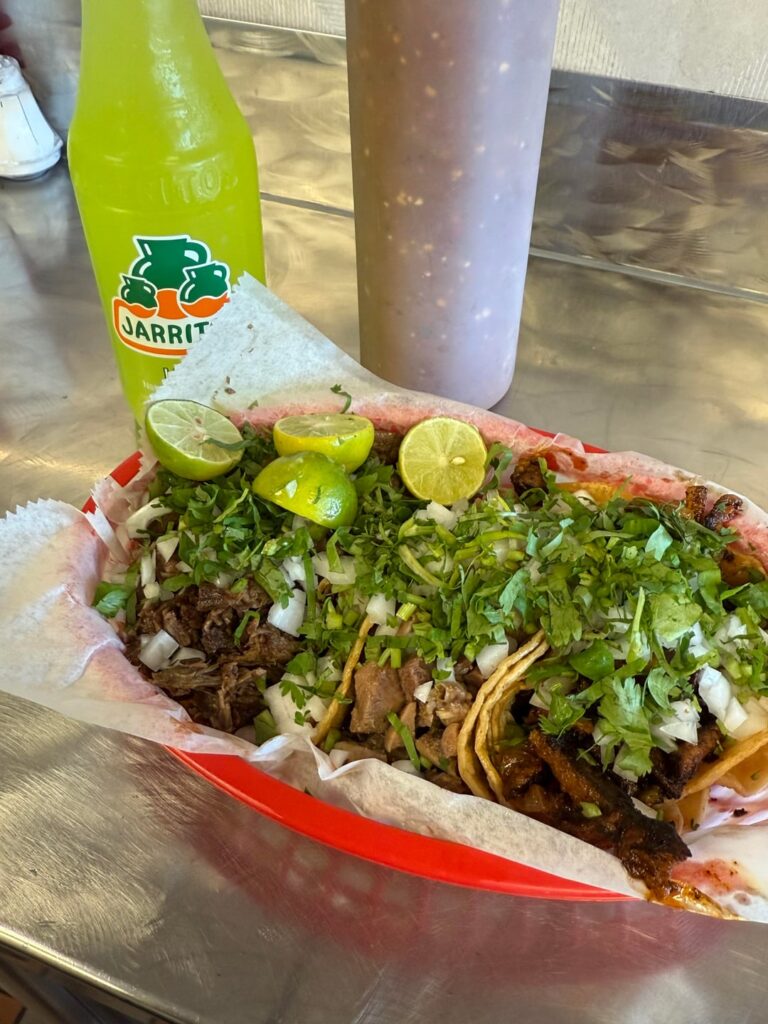 Taco Tuesday. Pacos Tacos on 60th and Pulaski Chicago, IL. The holy trinity: 1 lengua, 1 al pastor and 1 asada