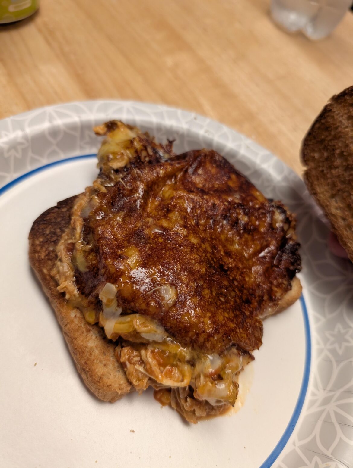 Fried cheese and mexi chicken sandwich.