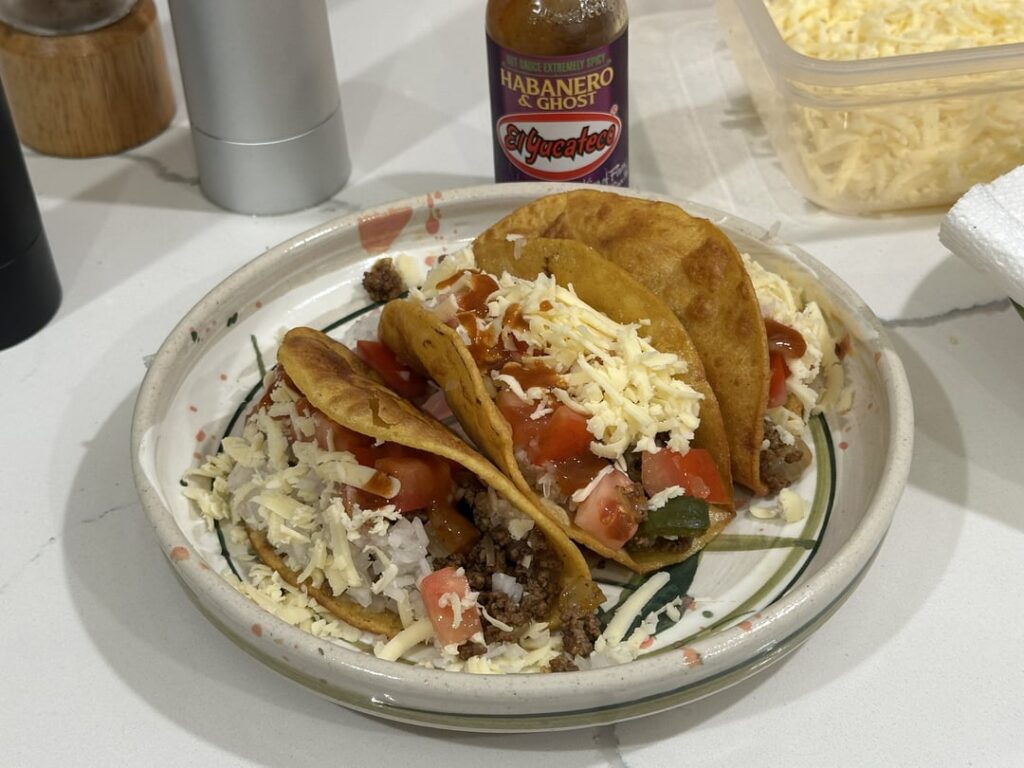 just some ground beef tacos