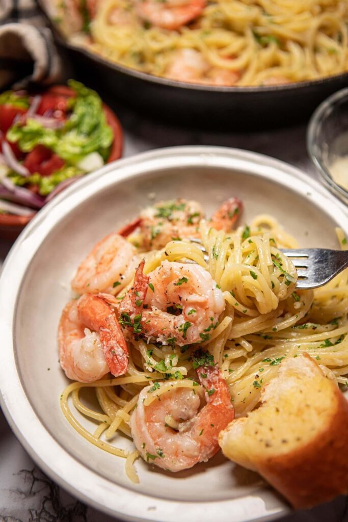 Shrimp Alfredo Pasta (Under 20 Mins!)