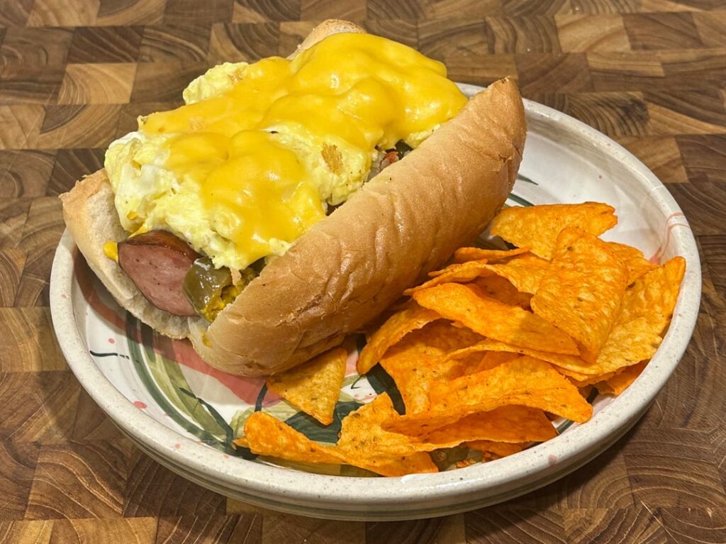 over the summer the portillos by me had breakfast. i only stopped once and got a sausage, egg and giardiniera sandwich. it was good and now it’s in my sandwich vocabulary.