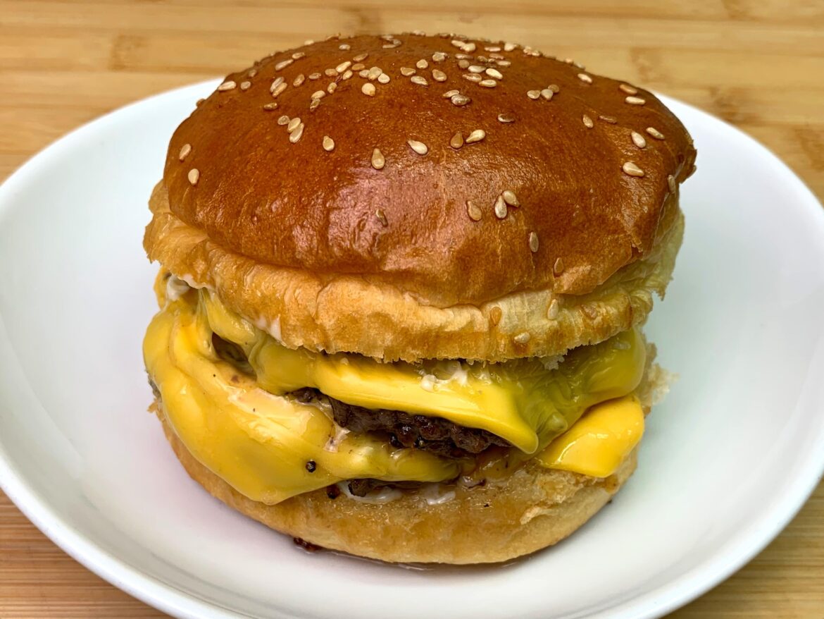 Double Cheese Burger on a Homemade Potato Bun