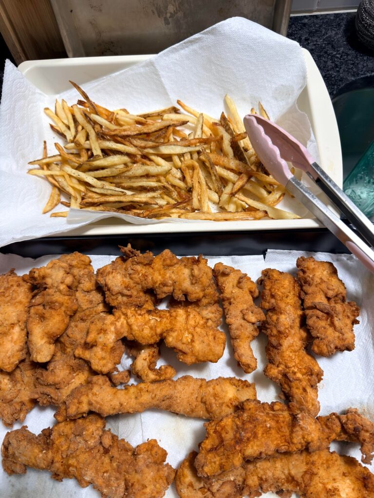 Crispy tenders and fries!