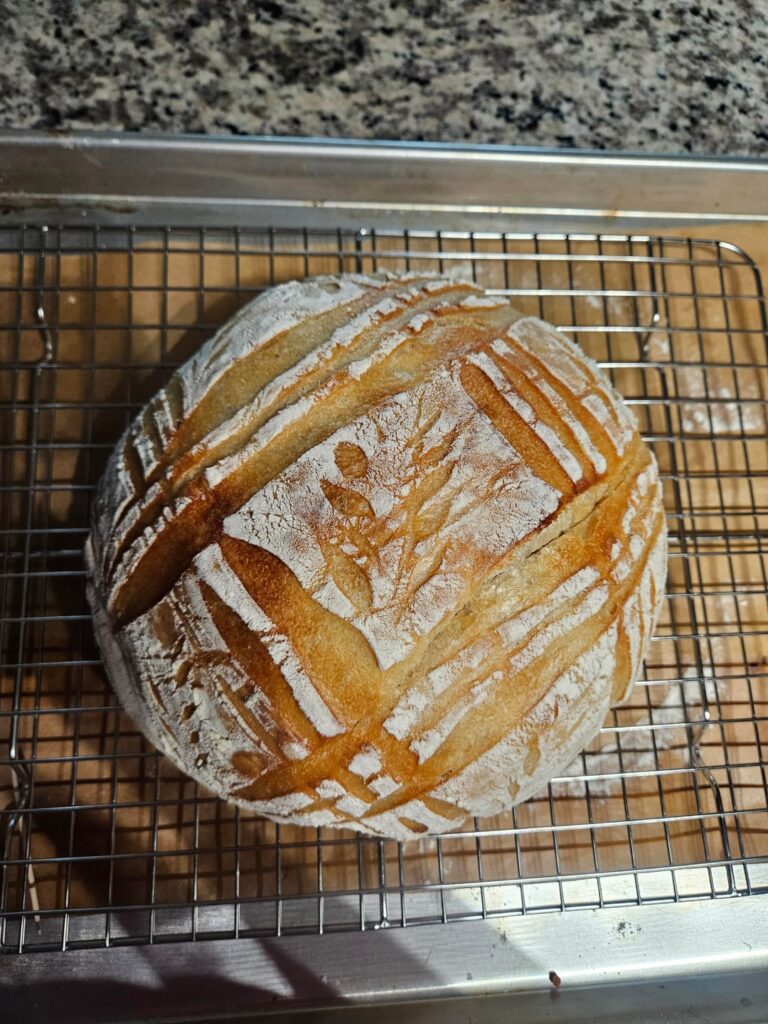 My girlfriend’s first sourdough bread! My girlfriend's first sourdough bread!