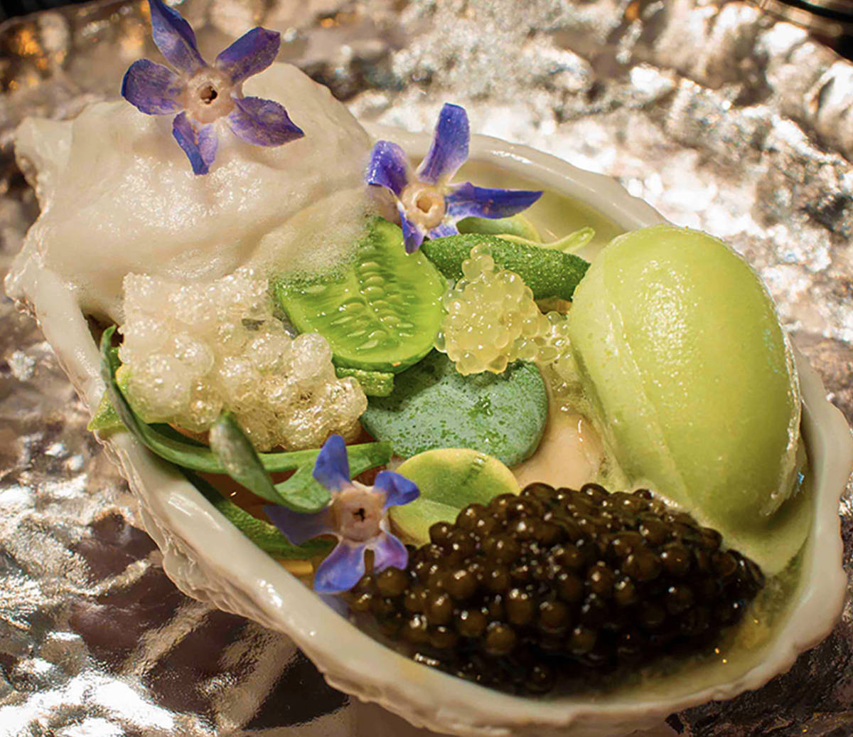 Champagne foam oyster from Astor Club: Chef's Table