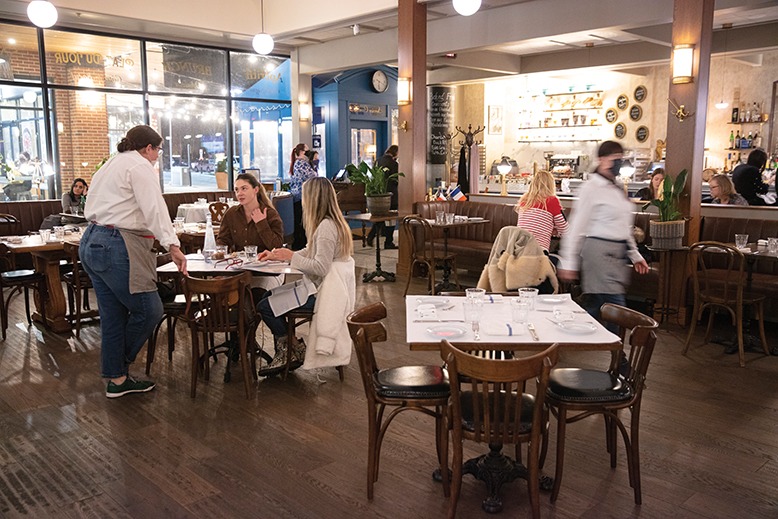 Patrons order and dine at Brasserie Mémère in Closter.