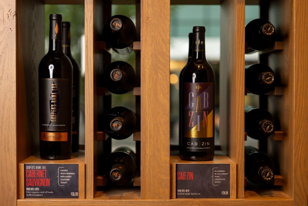 Wines are displayed at Cooper's Hawk in Oak Park. (Brian Cassella/Chicago Tribune)