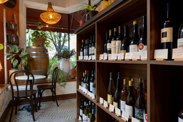 Wines are displayed at Anfora Wine Merchants in Oak Park. (Brian Cassella/Chicago Tribune)