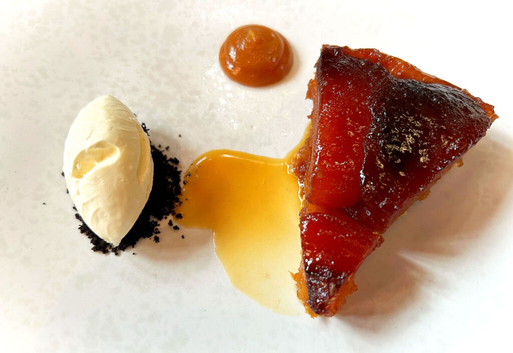 A photograph by Simon of his Tarte Tatin dessert