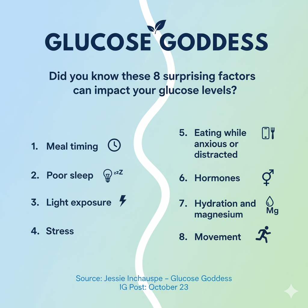 These factors highlight that glucose management goes beyond just diet. (Made using Gemini AI)