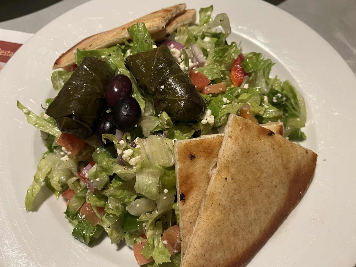 Traditional Greek salad at Landmark Diner