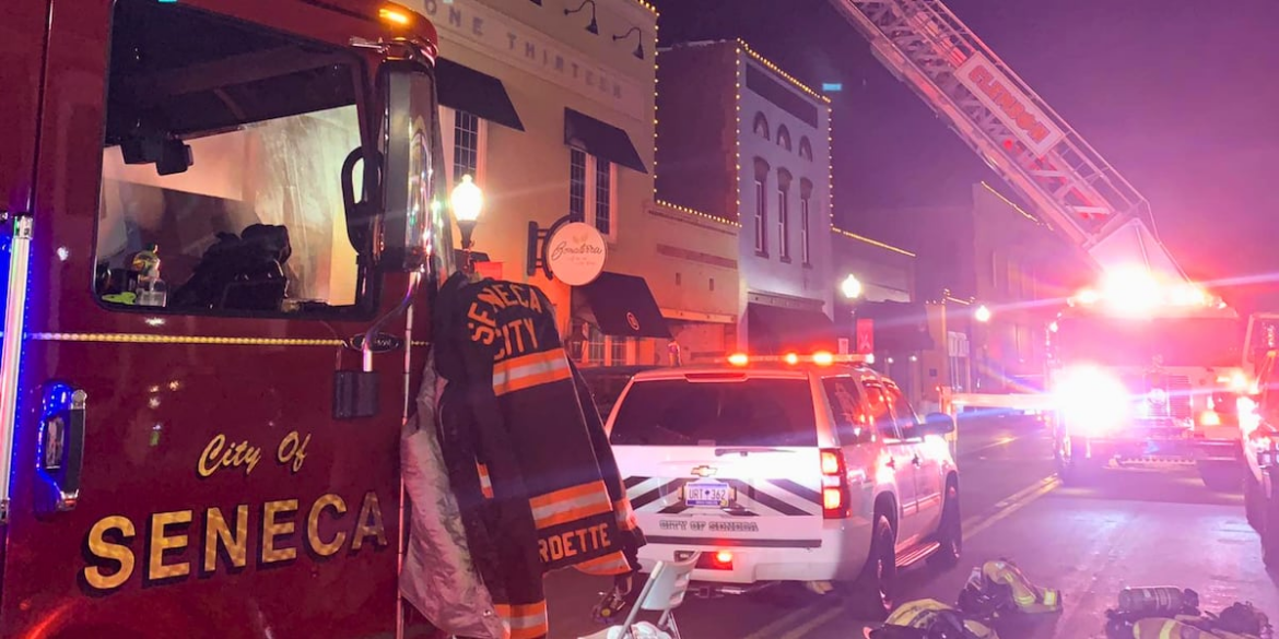 Fire breaks out in historic downtown Seneca