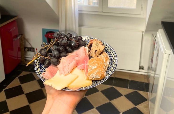 Food on plate in Paris.
