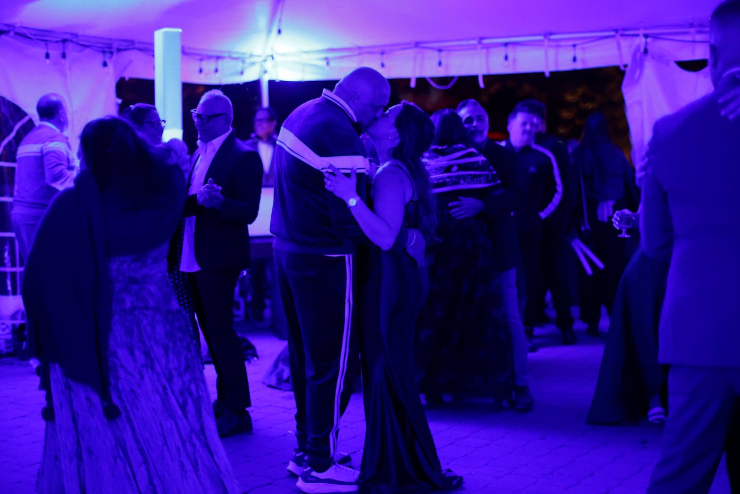 The couple's first dance was to Pia Toscano's cover of James Arthur's "Say You Won't Let Go"