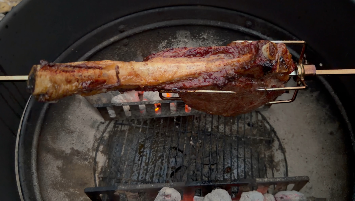 Rotisserie tomahawk to 110+rest on a beautiful night