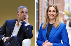 Photo of President Barack Obama next to Mikie Sherrill