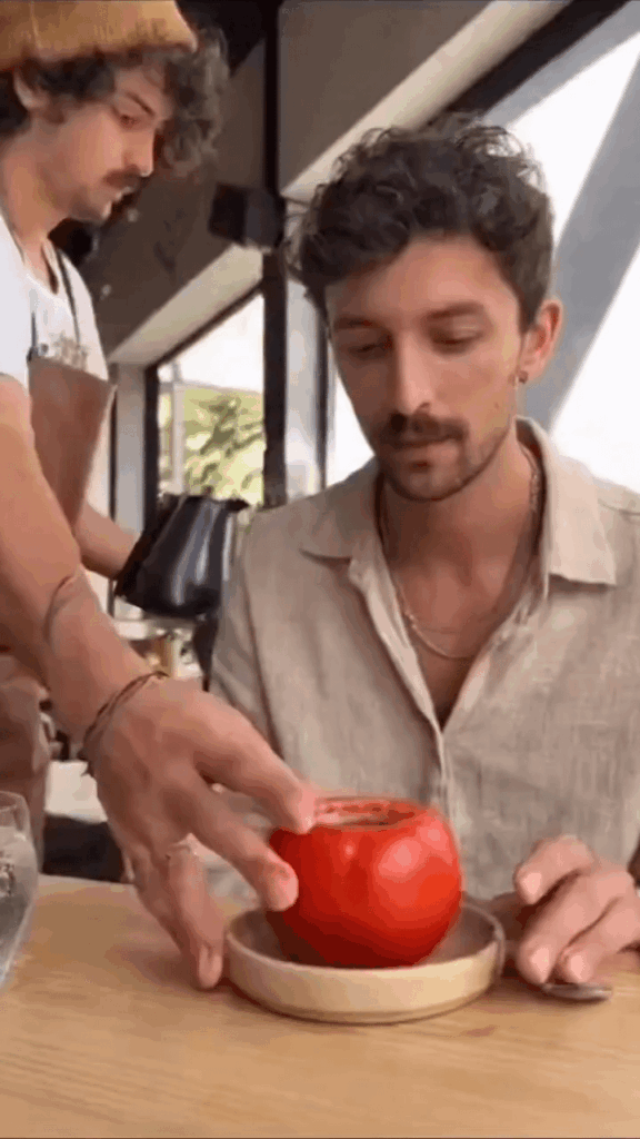 Coffee in a tomato in Buenos Aires