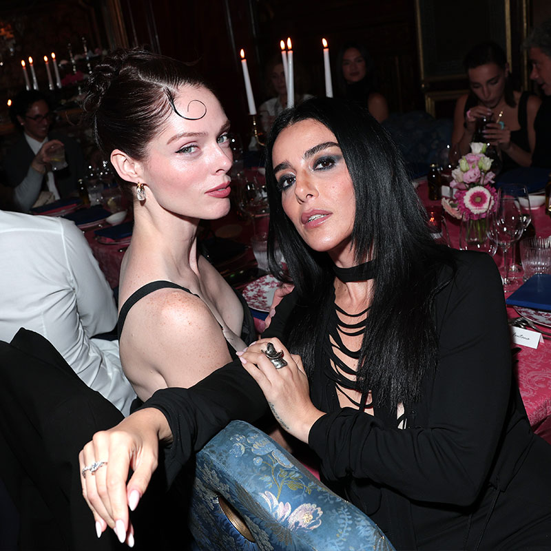 Coco Rocha and Gilda Koral Flora attend Olivella Paris Fashion Week dinner on October 05, 2025 in Paris, France