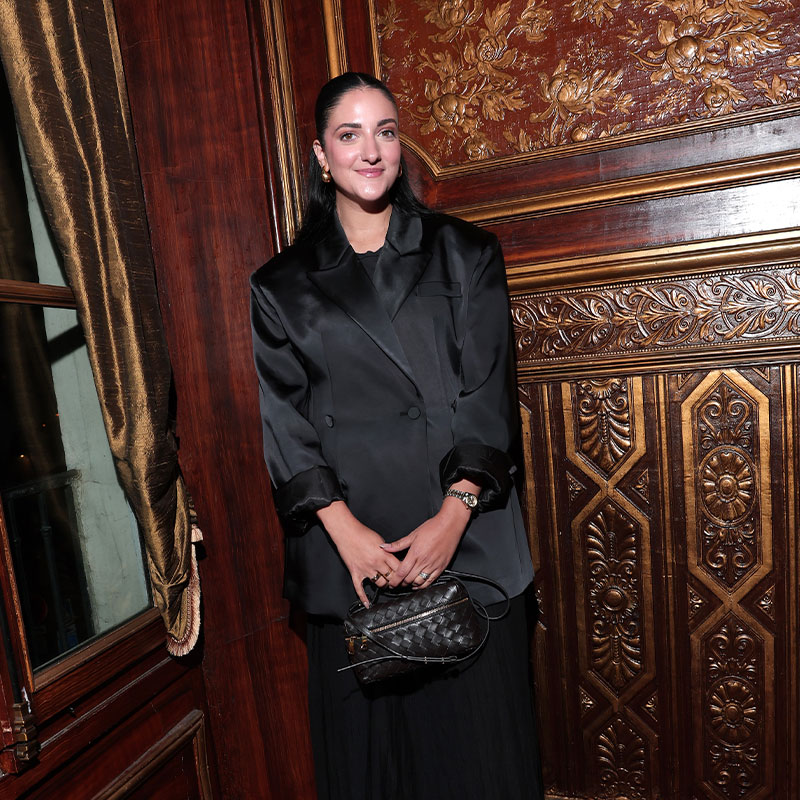 Deena Alawaid attends Olivella Paris Fashion Week dinner on October 05, 2025 in Paris, France.