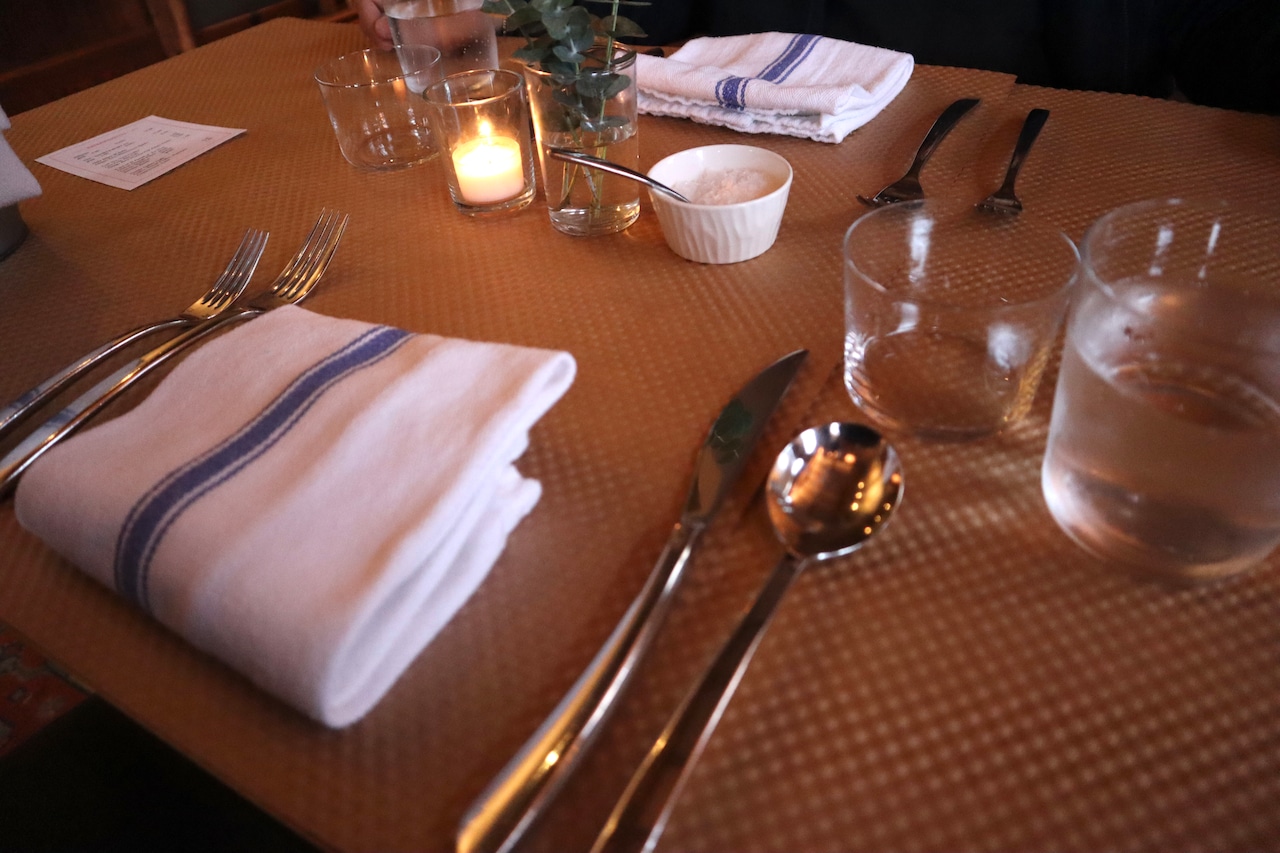 Table setting at Canal House Station in Milford, NJ