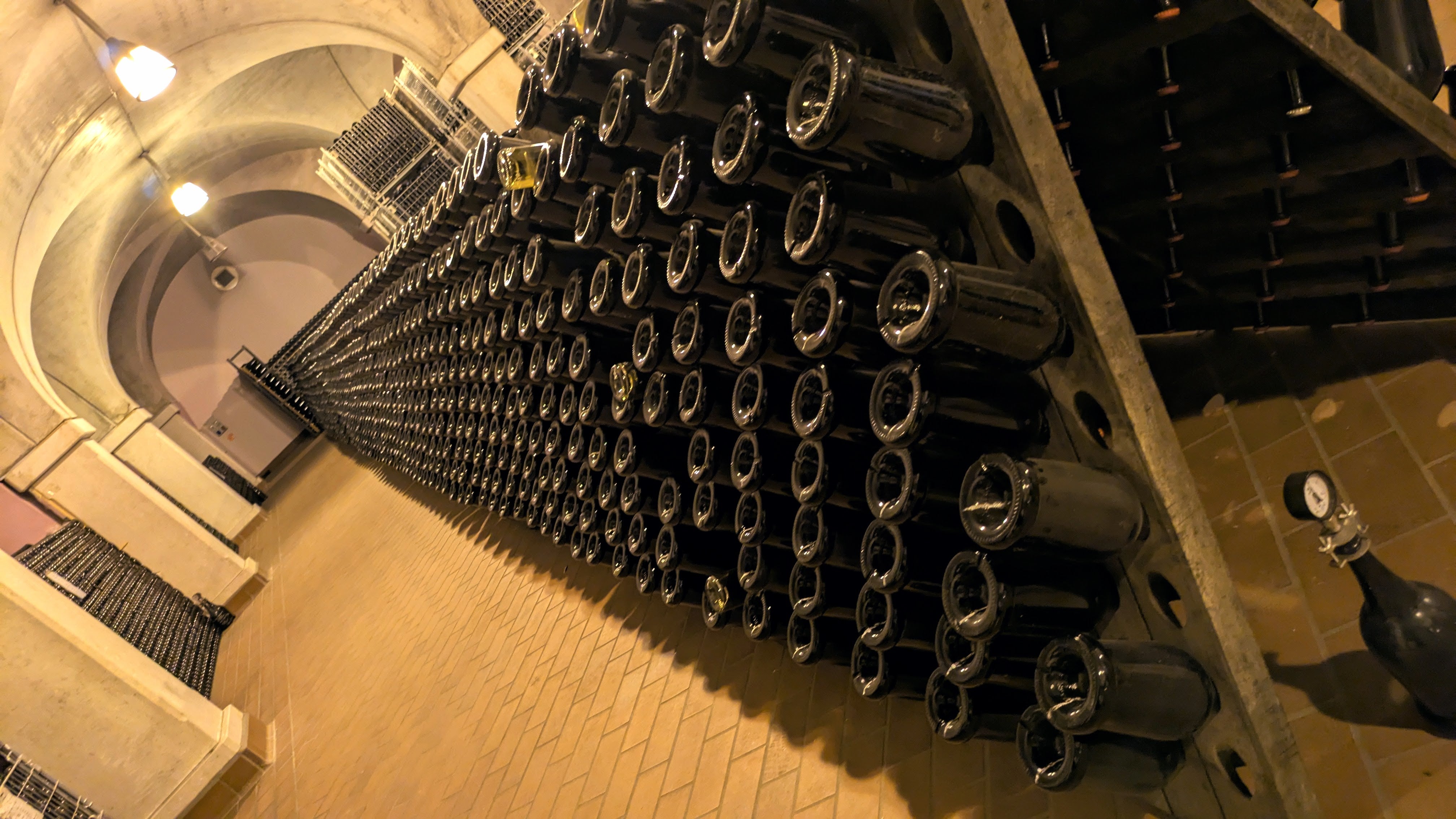 Riddling racks at Perla del Garda