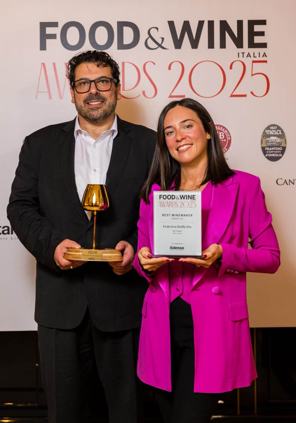 Paolo Lauria direttore marketing Italesse Federica Boffa Pio Best Winemaker Under 35