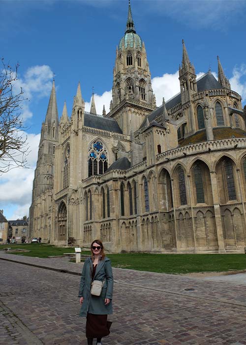 Image 2 Rebecca Lee, going to the Chapel in Bayeux. Pic: Supplied