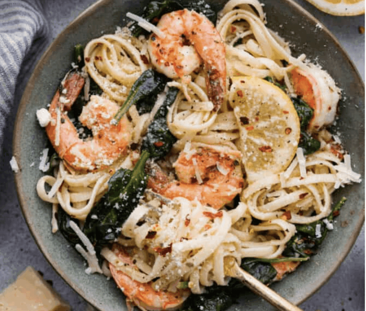 Lemon Garlic Parmesan Shrimp Pasta