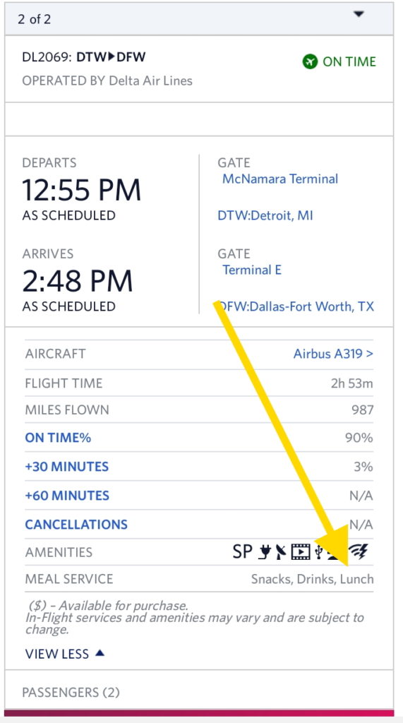a screen shot of a flight schedule