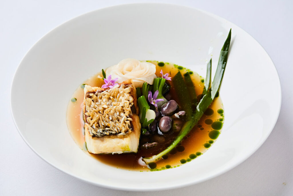A beautifully presented fish dish