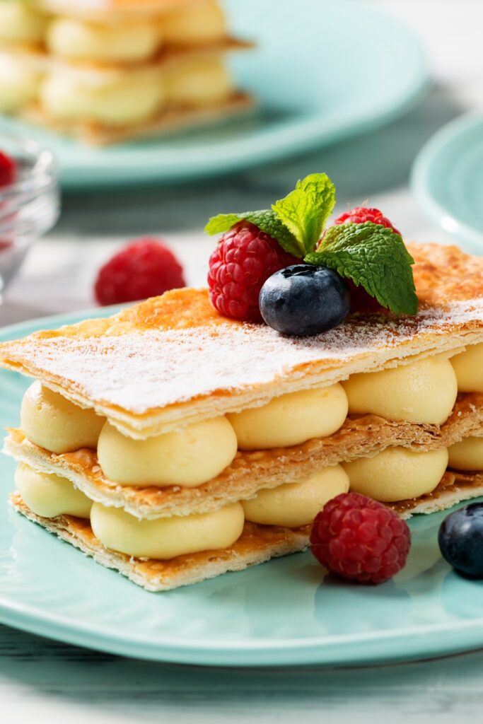 Sweet French Vanilla Mille Fuilles with Berries