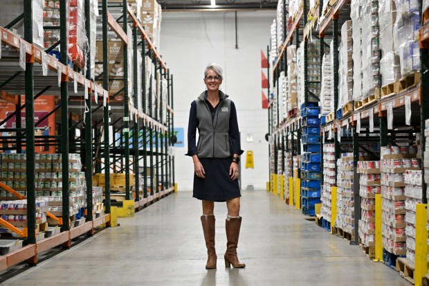 Food Bank of the Rockies CEO Erin Pulling at the organization's warehouse in Denver on Monday, Oct. 6, 2025. (Photo By Patrick Traylor/The Denver Post)