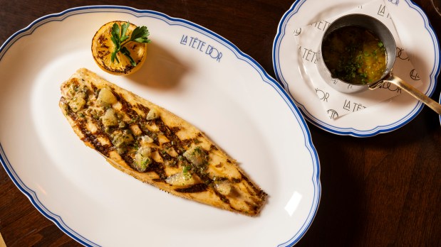 Dover Sole Meunière with haricots vert amandine.(Evan Sung/Courtesy)
