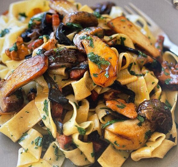 Tagliatelle with Mushrooms and Pancetta Tagliatelle with Mushrooms and Pancetta