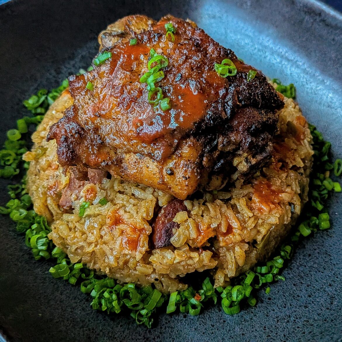 [homemade] Made some jambalaya on a rainy day