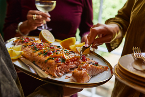 Waitrose orange and cranberry side of salmon with a citrus glaze